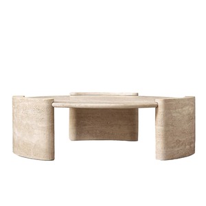 Leichter Luxus und Schlichte Moderne Wabi-Sabi Runde Wohnzimmer Hotel Apartment Niedriger Tisch Multifunktionaler Couchtisch - Product Image 4