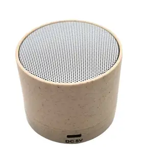 Haut-parleur Bluetooth en paille de blé de haute qualité, étanche, Portable et écologique, haut-parleur musical sans fil 3W
