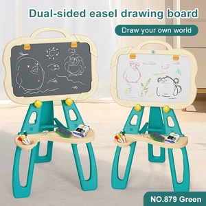 Kustom mainan edukasi Set 2 in 1 berdiri papan gambar berdiri kecil papan tulis dapat menghapus warna dua sisi papan gambar - Product Image 2