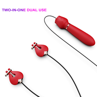 Herstellerprodukt Brustklemmen Rosen-Vibrator für Frauen 2-in-1 Klitoris-Stimulator Massagestab Dildo Nippelklemmen