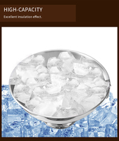 Seau à glace isotherme en acier inoxydable 304 pour bouteilles de bière, vin et champagne, avec poignée de transport