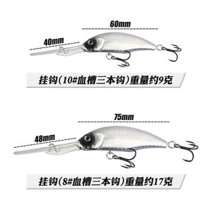 Vente en gros de leurre méné suspendu 9g17g avec longue plaque de langue et hameçons appât dur pour poisson d'eau salée brochet carpe plus faux appâts - Product Image 3