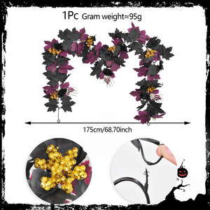 Hot <b>Halloween</b> <b>Wreath</b> Simulation Window Decoration <b>Door</b> Hanging Rattan <b>Wreath</b> Cabinet <b>Wreath</b> Rattan Hanging Home Decoration - Product Image 3