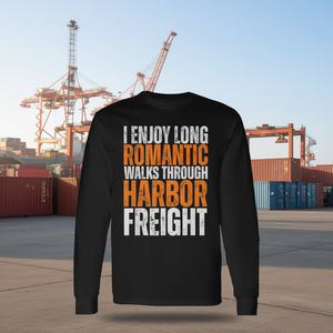 Disfruto de largas paseos románticos por la zona marítima Camiseta de manga larga de Harbor Freight - Product Image 3