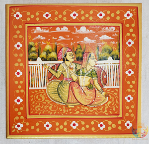 Ấn Độ gỗ handpainted chowki với hình vẽ bajot thiết kế đẹp mới đến pooja chowki Bộ 3 Ấn Độ bảng - Product Image 3