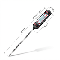 Termometer Dapur Digital Plastik Tahan Air Bertenaga Baterai dengan Rentang -50-300C untuk Daging dan Penggunaan Rumah Tangga