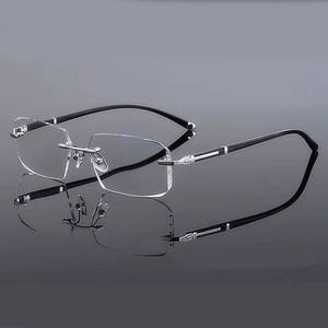 ファッショナブルな新しいアンチブルーライトフレームレスカットエッジメンズフラットレンズハイエンド流行の多用途の正方形のメガネ - Product Image 6