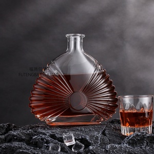 Botol kaca anggur merah 750ml desain baru datar persegi panjang pelanggan XO Brandy wiski Rum botol Gin dengan segel gabus - Product Image 3