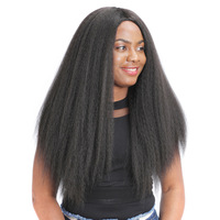 Grande perruque afro YAKI en fibre haute température, volumineuse, sans dentelle, cheveux longs bouclés légèrement frisés, fabriquée à la machine, modèle TT4206