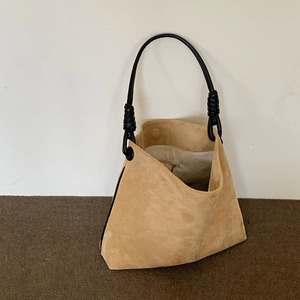 Sac seau rétro en daim à bandoulière, fourre-tout à ouverture supérieure doublé en polyester pour femme, sacs à main grande capacité pour le shopping - Product Image 2