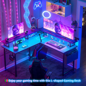 Scrivania Angolare da Gaming Moderna con Mensole Portaoggetti Scrivania da Ufficio con Superficie in MDF Mobili per Camera da Letto Uso Domestico - Product Image 3