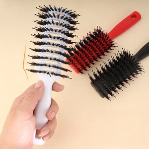 Brosse de massage professionnelle pour salon, peigne de barbier, brosse à cheveux en poils de sanglier, brosse plate pour cheveux mouillés - Product Image 3