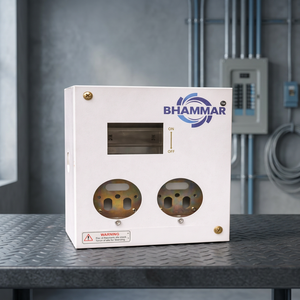 Boîtier de distribution industriel en métal 2 prises + disjoncteur DP, modèle KK46 OMDMS, 20/2 A, utilisation extérieure/intérieure, en vrac - Product Image 4