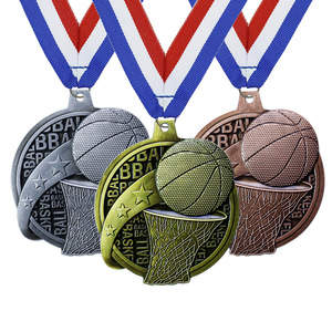 Juego de Medallas de Baloncesto, Oro, Plata, Bronce, Aleación de Zinc, Fundición a Presión, Grabado, Impresión, Medallas Deportivas Circulares - Product Image 2
