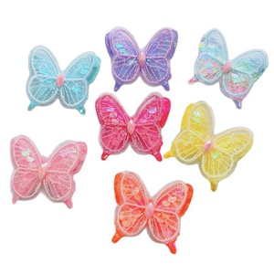 Grazioso Accessorio DIY Dary Mendy a Doppio Strato in Rete con Paillettes a Forma di Farfalla per Capelli, Scarpe e Borse - Product Image 5