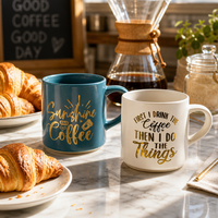 Tasse en céramique avec logo personnalisé en gros Excellente isolation thermique Nouveau design pour l'eau, la bière, le thé Tasse personnelle pour les boissons froides