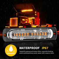 Barre lumineuse de signalisation d'urgence DXZ 12-24V 12-LED 36W avec 16 modes de clignotement pour voiture, camion, SUV