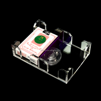 Boîte en acrylique de luxe élégante et unique pour 2 jeux de cartes à jouer, avec plateau de rangement moderne et élégant