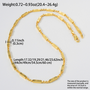 Collar de Cadena de Eslabones Chapado en Oro de 18K de Latón de Moda Zeadear, Modelo SY-N0223, para Unisex, Aniversario - Product Image 6