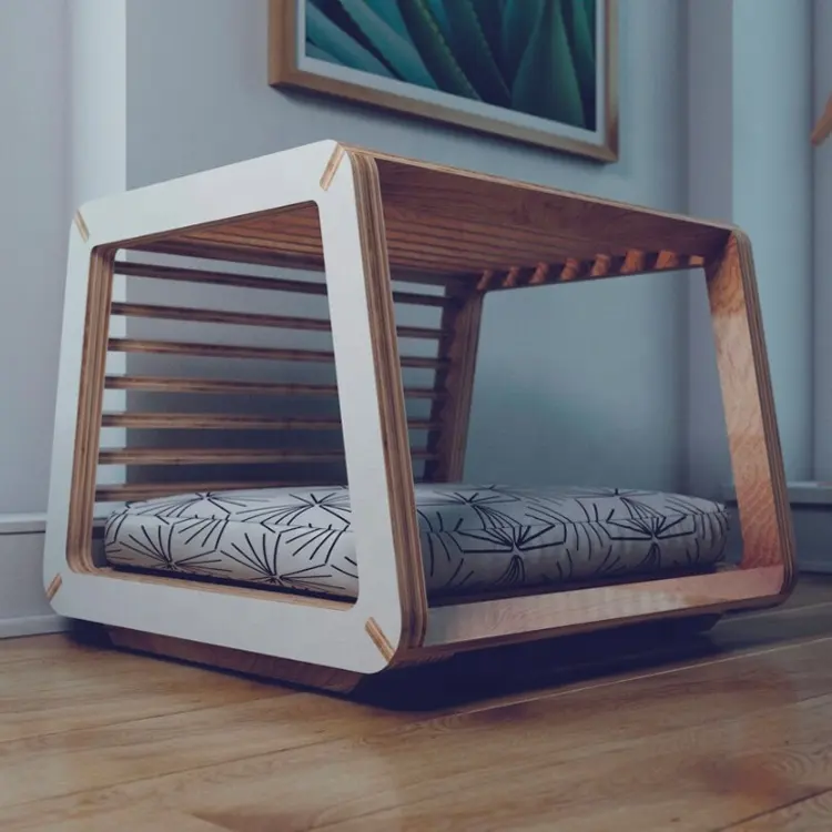 Домашняя мебель большая собака кошка деревянный каркас Кровать Дом