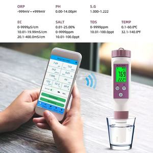 Analyseur <span class=keywords><strong>d</strong></span>'<span class=keywords><strong>eau</strong></span> numérique ORP/EC/Salinité/S.G/Température/PH/TDS, thermomètre, contrôle par <span class=keywords><strong>application</strong></span> pour l'<span class=keywords><strong>eau</strong></span> potable, la piscine, l'aquarium - Product Image 2