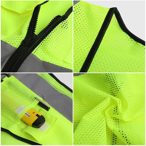 Gilet de sécurité haute visibilité en gros avec logo personnalisé, maille réfléchissante pour la course à pied, vêtements de sécurité réfléchissants - Product Image 6