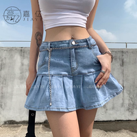 Jupe en jean délavé tricoté style européen décontracté pour femme, coupe régulière, longueur midi, collection été 2025, best-seller