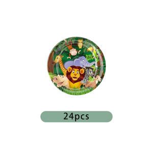Vente flash : Lot de 10 nappes rondes modernes à thème animaux de la <span class=keywords><strong>jungle</strong></span> avec gobelets et serviettes – Fournitures de fête - Product Image 6