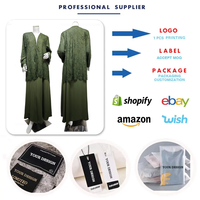Abaya ouverte modeste MQ281 pour femmes, robe musulmane avec patchwork en dentelle, cardigan, vêtements islamiques, robe Abaya Dubaï (sans hijab)