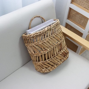 <strong>Wall</strong> Hanging Eco-Friendly Vintage Rectangle Water Hyacinth Woven <strong>Storage</strong> <strong>Basket</strong> for Bathroom Plant Sundries &amp; Vegetables - Product Image 4