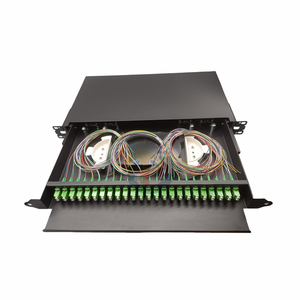 19in 24 Ports 48 core LC <span class=keywords><strong>APC</strong></span> UPC ODF Patchpanel 1U Tiroirs coulissants tiroir à fibre optique panneau de brassage équipement à fibre optique - Product Image 1