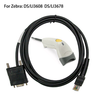 Cable Espiral para Escáner de Código de Barras RS232 RJ45 de 2M 5M 12V para Escáneres de Código de Barras Zebra DS3608/DS3678/LI3608/LI3678