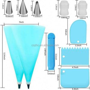20 21 32 33 36 39PCS Piping Bags and Tips Set Bake Cake Decorating Kit with Stainless Steel Tips Icing Smoother - Product Image 2