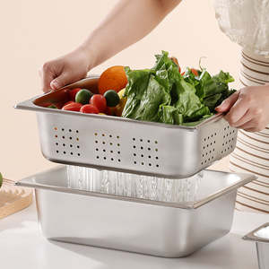 Lavabos cuadrados de acero inoxidable modernos de estilo americano, platos de Buffet, bandejas de platos de cafetería y restaurante - Product Image 6