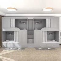 Capsule spatiale moderne et écologique Cadre de planche de bois Lit pour étudiants Dortoir Appartements E-Sports Hôtels Écoles