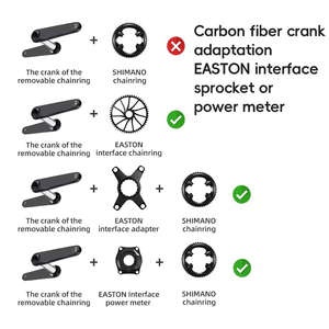 Juego de Bielas para Bicicleta de Carretera y Gravel DFS de Fibra de Carbono Ultraligero, 110BCD, 2X Doble Plato, con Medidor de Potencia <span class=keywords><strong>Easton</strong></span> - Product Image 6