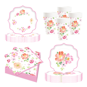 Platos de Papel Florales DAMAI, Platos Desechables con Diseño Floral para Fiestas, Bodas, Despedidas de Soltera, Té, Cumpleaños - Product Image 3