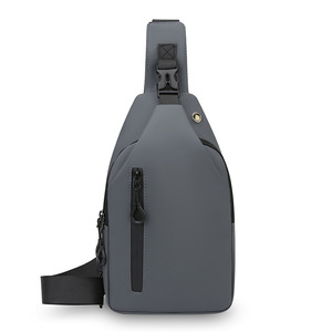 Men's Crossbody <b>Bag</b> Waterproof Multi Compartment With Usb Charging For Everyday Use Gray Black Blue Solid Color - Product Image 5