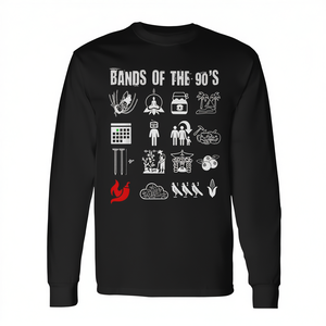 T-shirt blanc à manches longues des groupes de rock alternatif des années 90 - Product Image 2