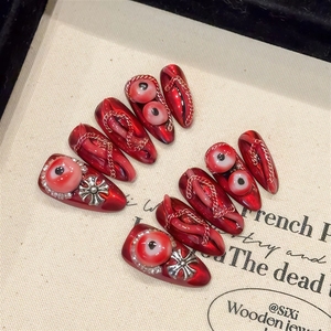 10 faux ongles artisanaux <span class=keywords><strong>pour</strong></span> <span class=keywords><strong>Halloween</strong></span>, motifs griffes de chat rose et noir, couverture complète, <span class=keywords><strong>manucure</strong></span> prête à poser <span class=keywords><strong>pour</strong></span> <span class=keywords><strong>Halloween</strong></span> - Product Image 5