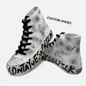 Мужская парусиновая обувь из натуральной кожи - Product Image 1