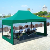 Grande tente de fête pliable imperméable pour l'extérieur avec structure en tuyaux de fer et tissu Oxford - Toutes saisons pour les fêtes et événements dans la cour