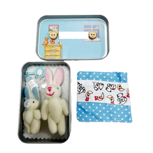 Two Color Cute Stuffed <strong>Rabbit</strong> Plush <strong>Toys</strong> Tin Box Packaging Easter Party Decoration Plush Gift for Kids - Product Image 2
