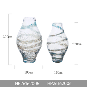 Vase en verre coloré soufflé à la main, motif spirale bleu beige, bulle, silhouette d'olive, <span class=keywords><strong>centre</strong></span> <span class=keywords><strong>de</strong></span> <span class=keywords><strong>table</strong></span> artistique pour villa et décoration <span class=keywords><strong>de</strong></span> mariage - Product Image 6