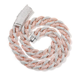 Collar de hombre de moda estilo hip hop europeo americano, nuevo, de 20 mm, con cadena de bambú de cobre incrustado con circonitas, ideal para rap y combinar con todo. - Product Image 5