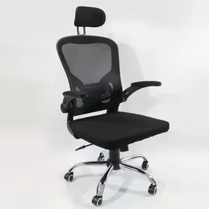 Harga pabrik guangdong kursi belajar mewah sandaran tangan kursi kantor desain modular jala kursi putar kantor dengan pijakan kaki di roda
