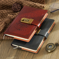 Carnet A5 verrouillé par mot de passe en cuir PU avec couverture rigide et mot de passe pour Journal intime avec serrure à combinaison avec logo personnalisé