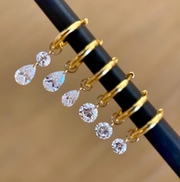 Boucles d'Oreilles Gaby en Titane ASTM-F136 Haute Qualité, Zircon Poire Classique, Charme, Vente en Gros de Bijoux Fantaisie