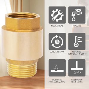 Katup periksa kuningan DN20 3/4 ", katup pencegahan aliran balik ulir wanita dan pria, katup periksa satu arah - Product Image 6