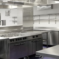 Conception de cuisine commerciale, design d'intérieur avec tout équipement de cuisine